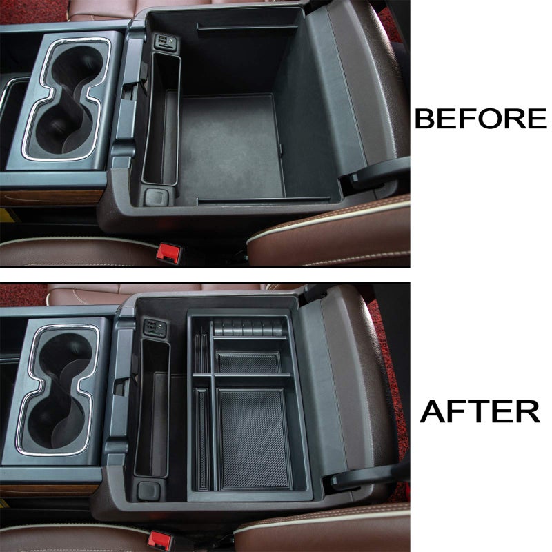 JKCOVER Compatible with (2014 2015 2016 2017 2018) Chevy Silverado/GMC Sierraï¼Œ (2015-2020) Chevy Suburban/Tahoe/GMC Yukon Center Console Organizer Tray Accessories - Full Console w/Bucket Seats ONLY - Image 4
